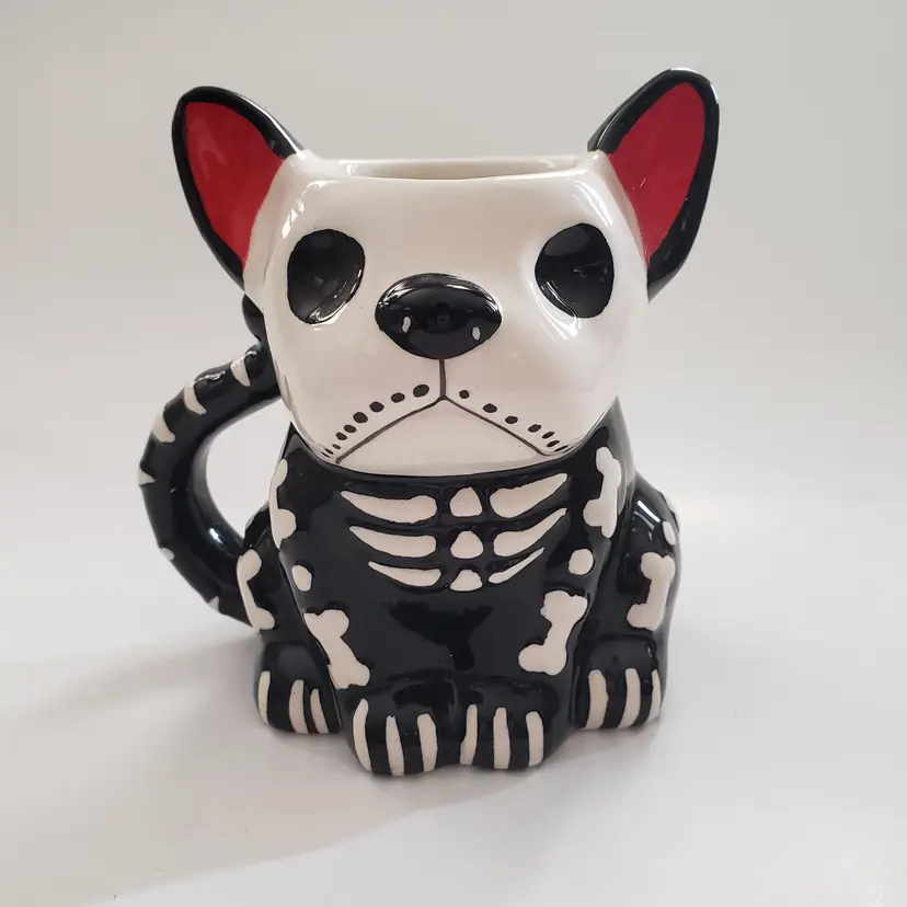 Cracker Barrel Skeleton Dog Mug