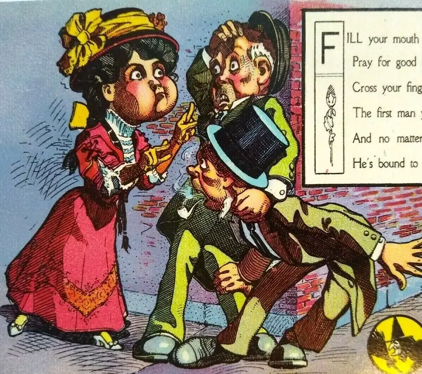 Antique Halloween Postcard Nash Series 1077 Comical Vintage Original