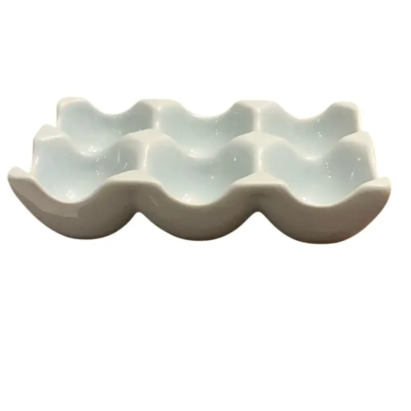 Via Cordon Blue Six-Well Ceramic Egg Tray/Crate/Carton 1 1/2β X 6β