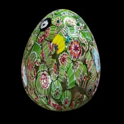 millefiori green egg paperweight