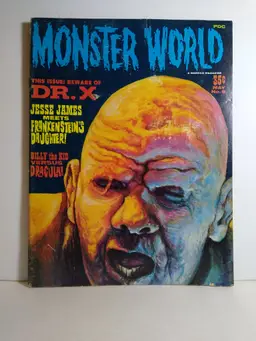 Monster World Magazine May 1965 No. 8 Dr. X Frankenstein Dracula Warren Horror