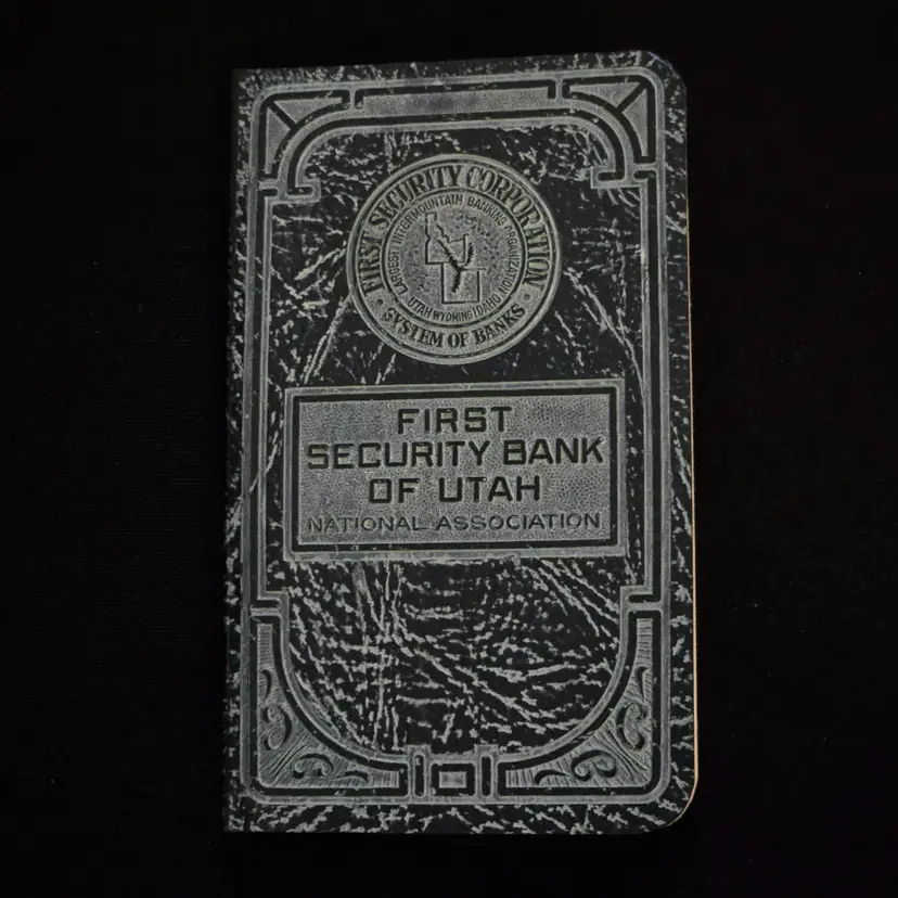 Savings Book FIRST SECURITY Bank Of UTAH Deposit Ledger 1957 Signed & Stamped Small