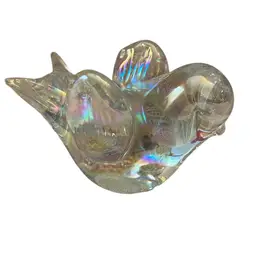 Iridescent Vintage Art Glass Bird