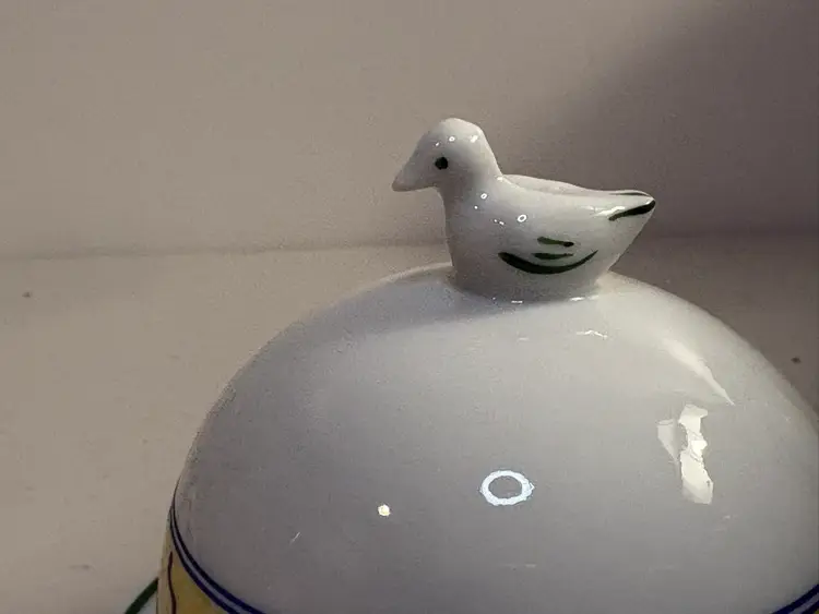 Fabriquee et Decoree a Limoges France Goose Duck Butter Dish Country Charm