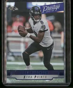 2019 Panini Prestige Lamar Jackson Xtra Points Blue #181 Baltimore Ravens