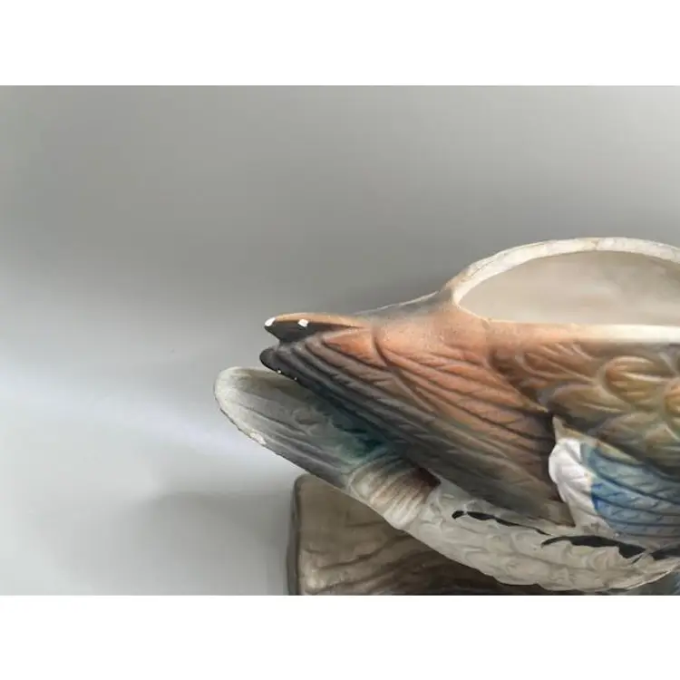 Vintage Napco Mallard Duck Planter dated 1961 - Lifelike Detail, Perfect for Collectors - Bisque Porcelain - Measures 5.5 inches tall, 9 inches long