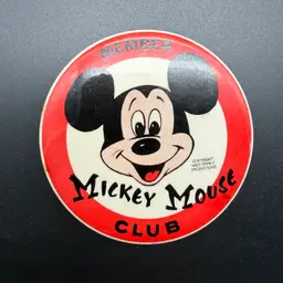 Vintage Mickey Mouse Club Member Button Pin Pinback Walt Disney Red 3.5"