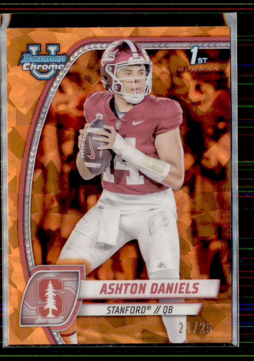 Ashton Daniels #/25 2024 Bowman University Chrome Orange Refractor #16 - Stanford Cardinal - (153-268)