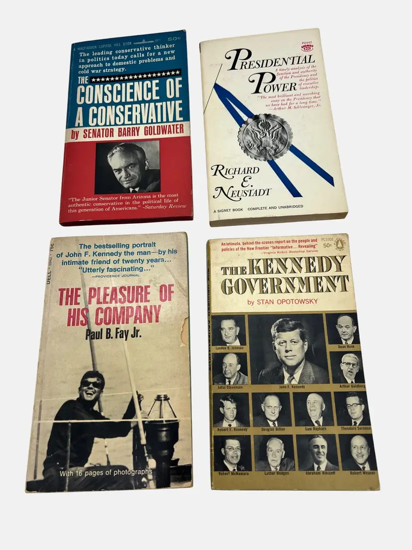 1960s Vintage Political Paperback Book Quantity 4 JFK, Goldwater, US Presidents