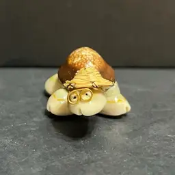 The Cutest Shell Art Turtle with Glasses ~1” x 2.5” x 1.25”
