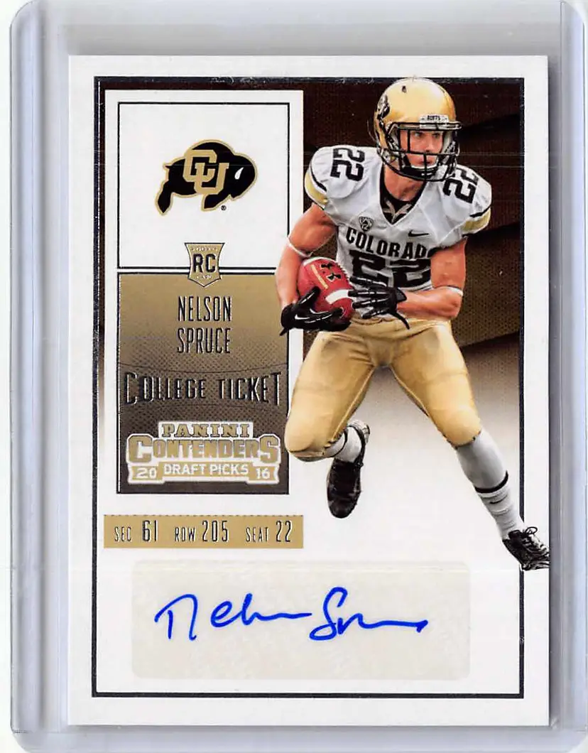 Nelson Spruce 2016 Contenders Draft Picks Contenders Auto Colorado Buffaloes RC