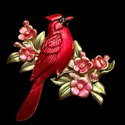 JJ Cardinal Brooch 2”