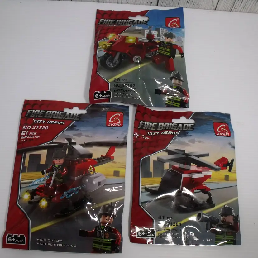 Ausini Fire Brigade City Heroes Building Block Set 3-Pack
