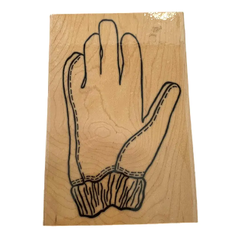 Winter Garden Glove Rubber Stamp Artistic Stamp Exchange NEW 1994 Vintage