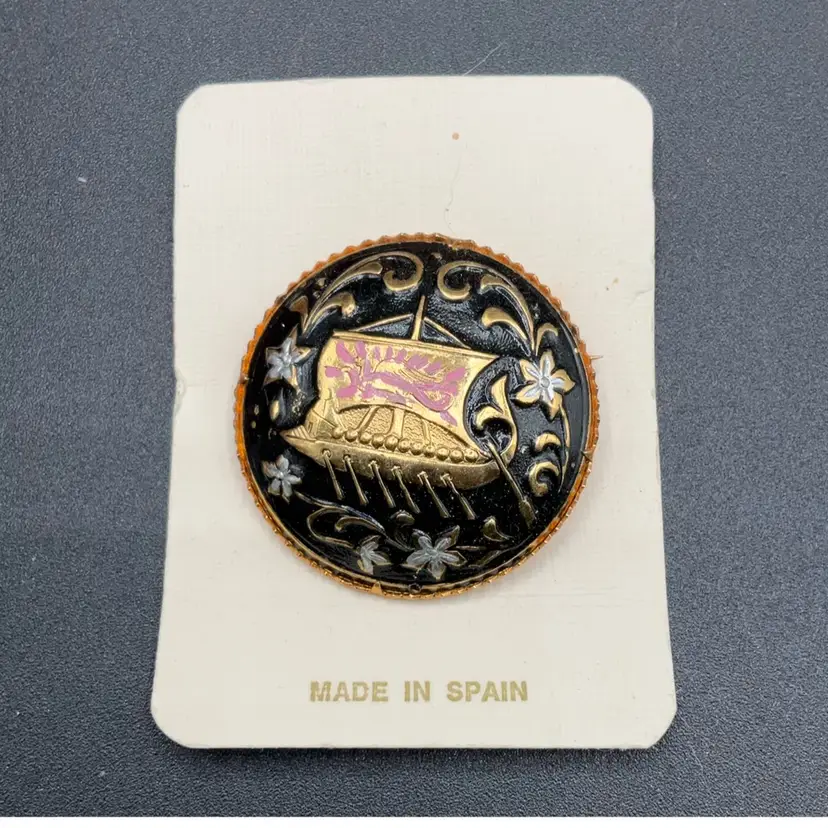 Damascene Brooch Made In Spain