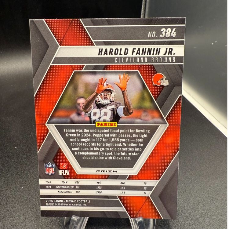 Harold Fannin Jr RC Honeycomb Sp 2025 Mosaic Cleveland Browns
