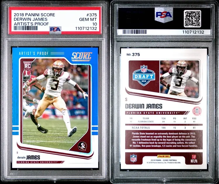 Derwin James Pop 1 PSA 10 2018 Panini Score Artist’s Proof /35 RC Rookie #375 FSU Los Angeles Chargers