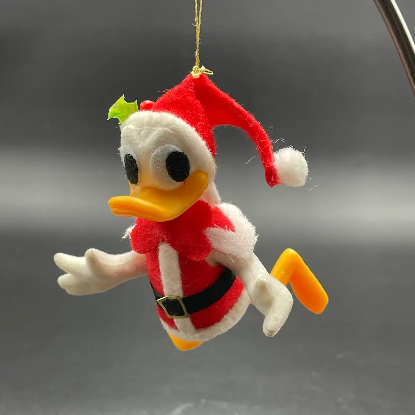 Disney Kurt Adler Santa's World Donald Duck Felt Blow Mold Christmas Ornament