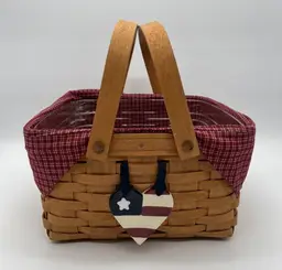 Longaberger Cake Basket 11011 Protector Plastic Liner Red American Flag Picnic