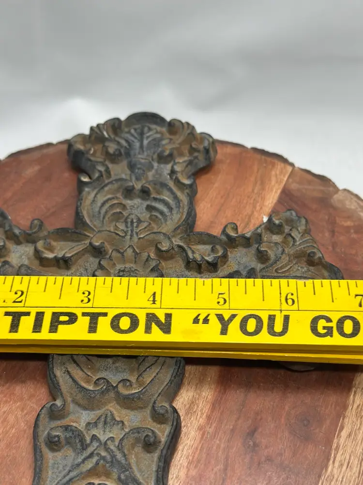 Cast Iron Heavy Ornate Cross Religious Crucifix Wall Decor