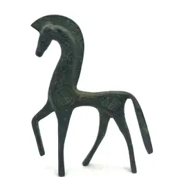 Greek Horse Bronze Green Patina Statuette Figurine