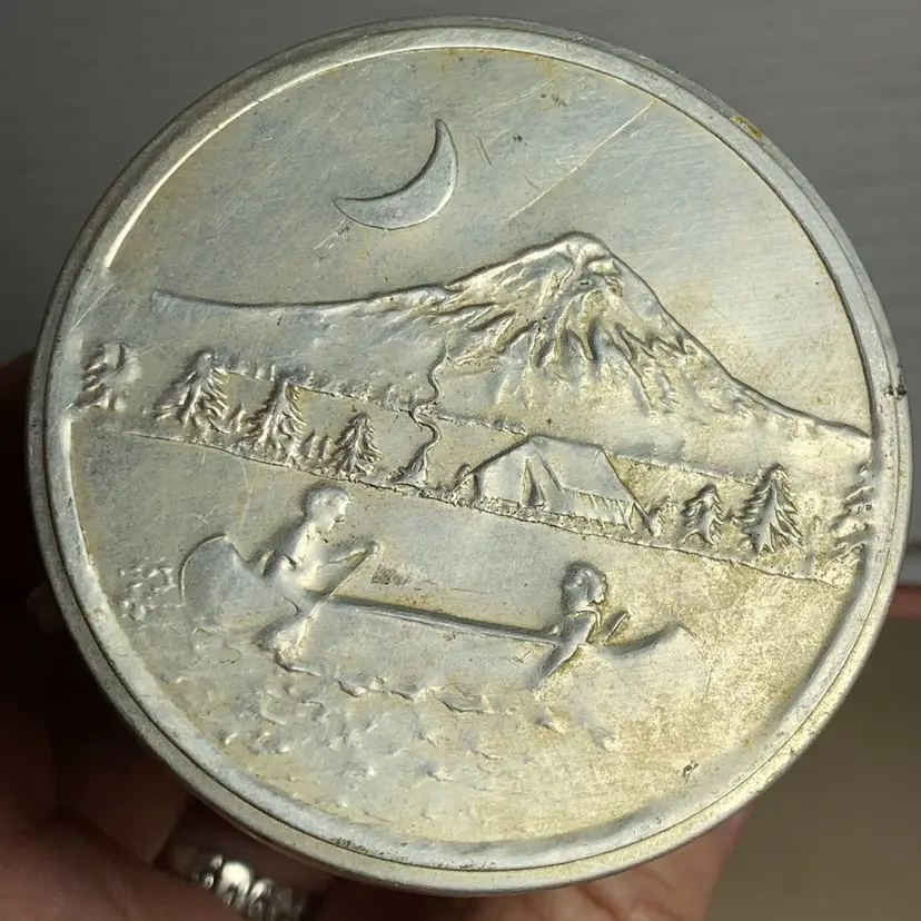 VTG Aluminum Embossed Collapsible Cup. Camping Made In USA 