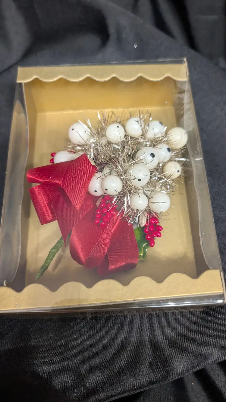 Red with white corsage 1950's-60's