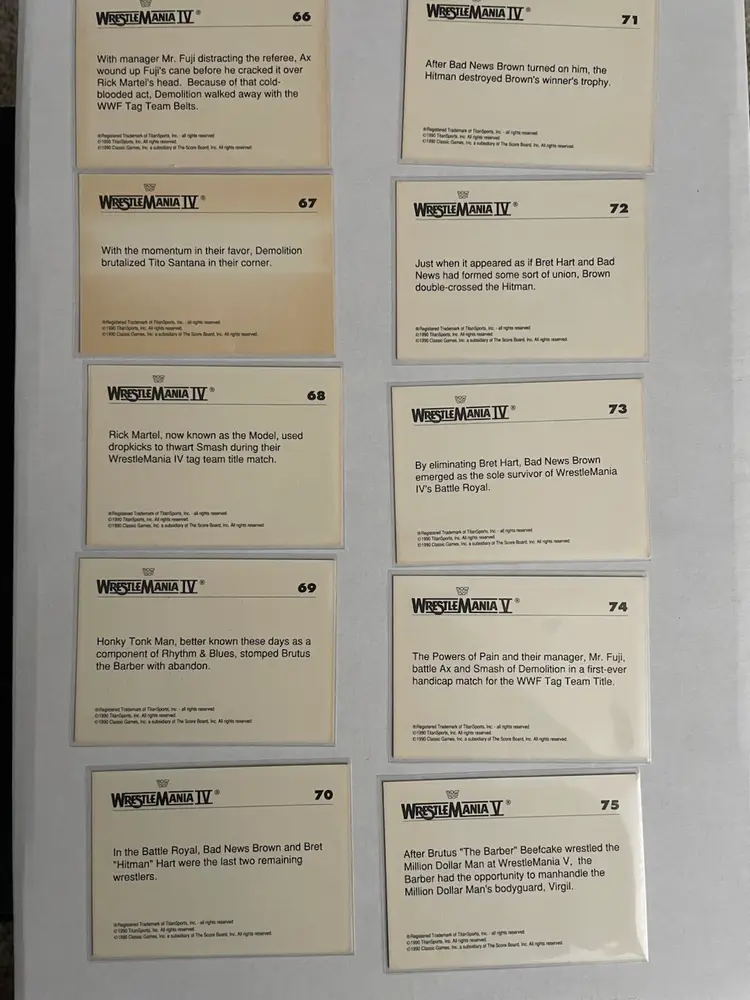Lot of 26 WWF/WWE 1991 Wrestlemania Cards