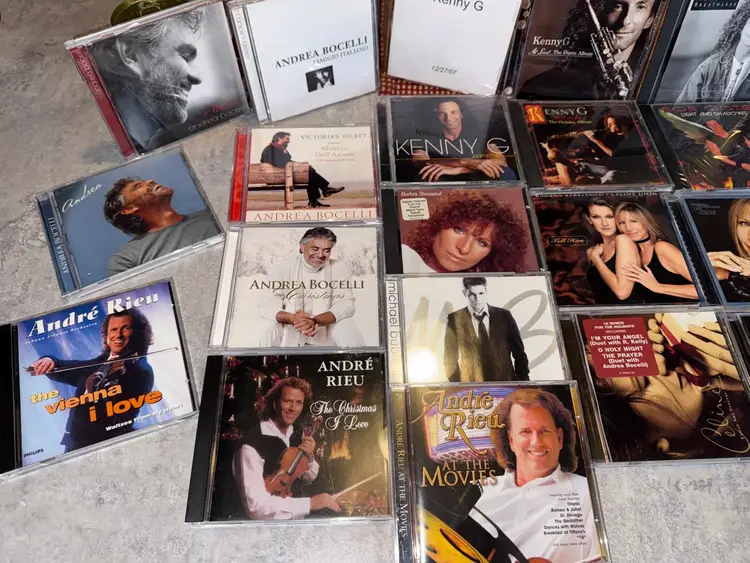 28. Classic Cds, Yanni, Barbra Streisand, Céline Dion, Andrea Bocelli, And More.