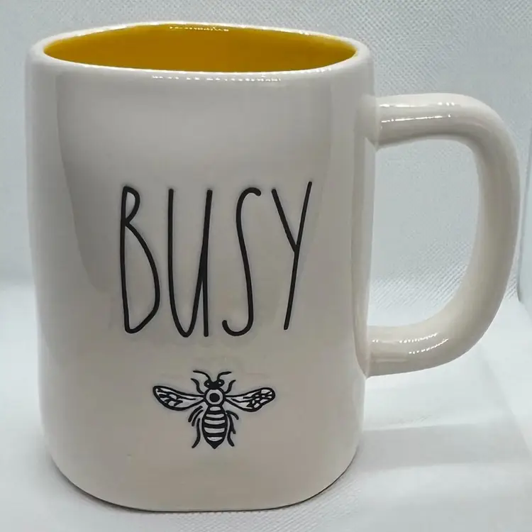 Rae Dunn Busy Bee Coffee Mug with Matching Tea Towel
