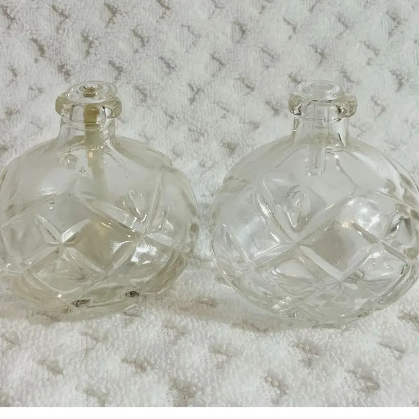 Two Glass Crystal Ball Oil Lamps with Diffuser