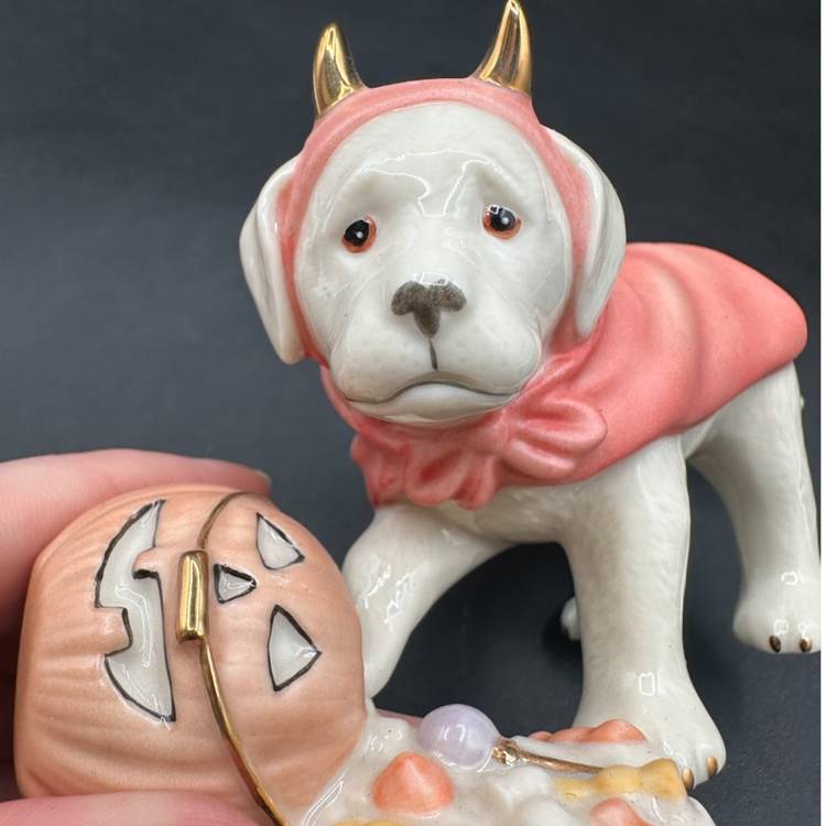 Lenox “Sweet Little Devil” Halloween Dog Porcelain Figurine Collectible 2003 5.5”L 3.25”T 2.25”D 2003