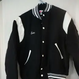 Varsity Jacket embroidered Eric blue white Size L Penns Valley Varsity Club