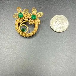 Green Floral Brooch
