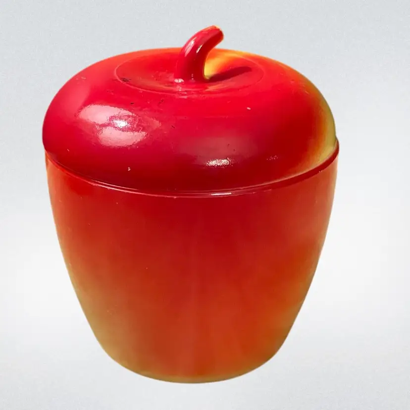 Vintage Hazel Atlas Milk Glass Apple Jar
