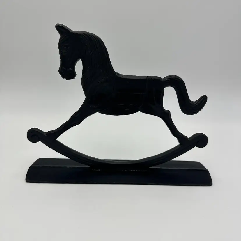 Rocking Horse Display Farmhouse Home Mancave Decor Metal Heavy 8 in Rustic