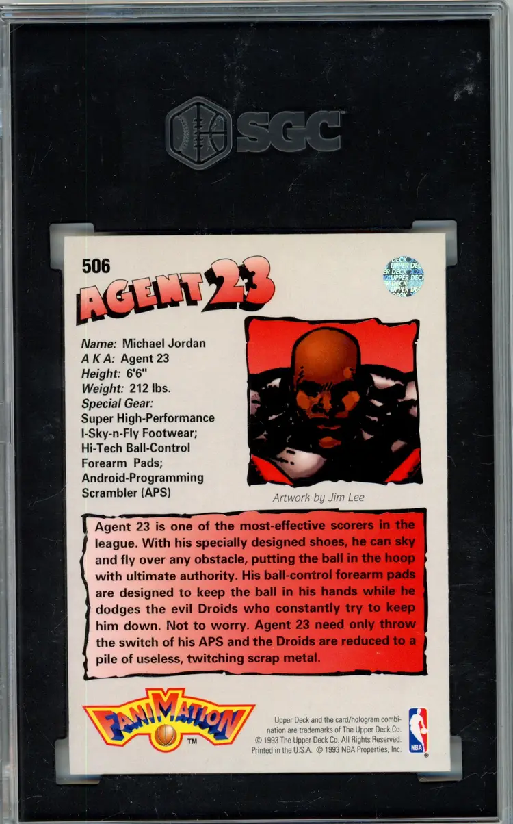 1992-93 Upper Deck MICHAEL JORDAN #506 Fanimation BULLS SGC 9.5 MT+