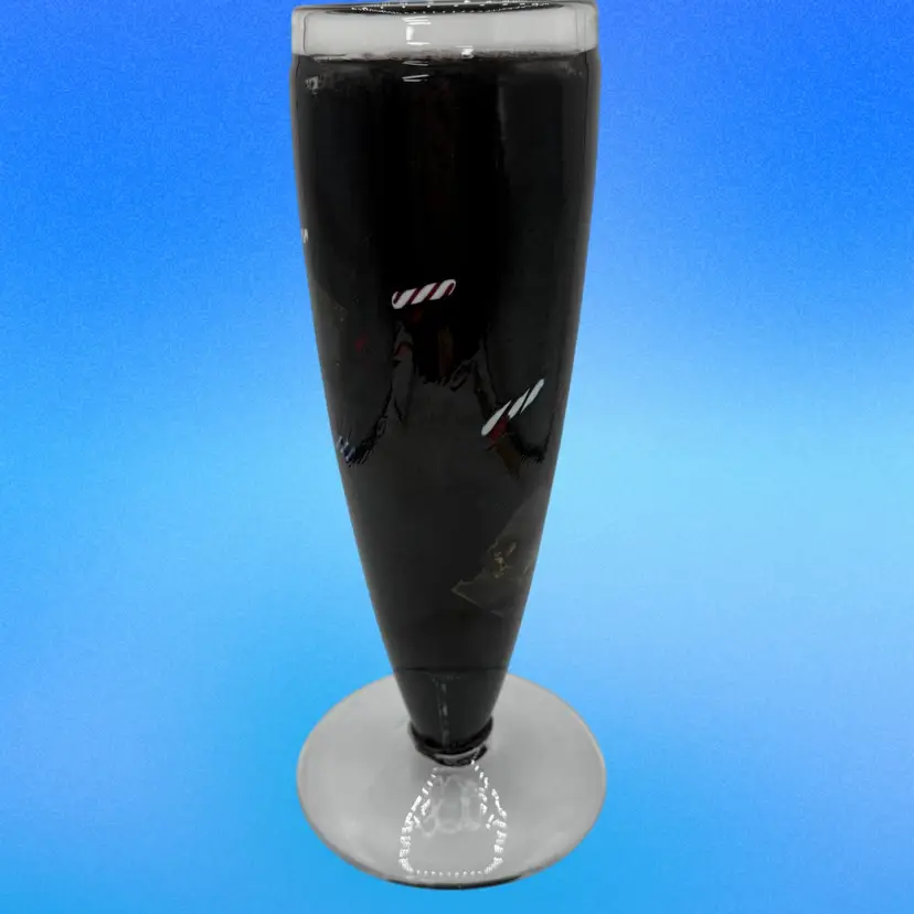 #01 Kosta Boda Bertil Vallien “Satellite” Cased Black Amethyst Glass With Graphics Pedestal Vase #7040525