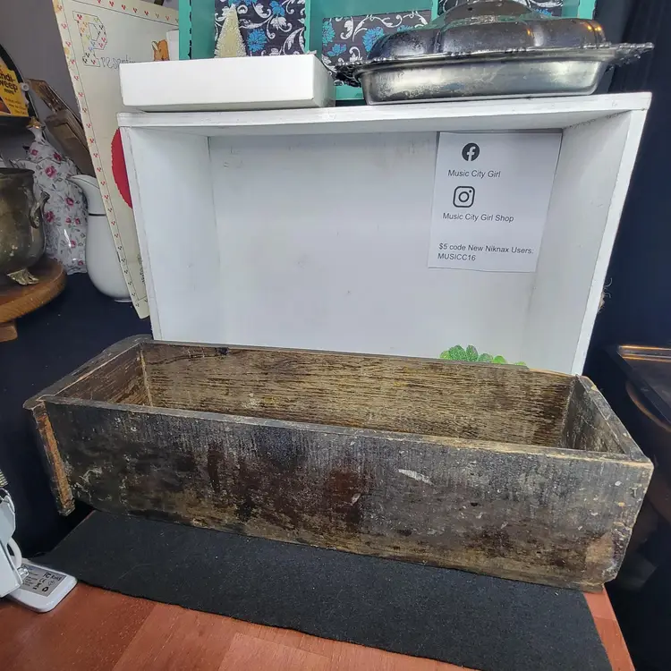 Rustic Wooden Drawer Sewing Machine Box