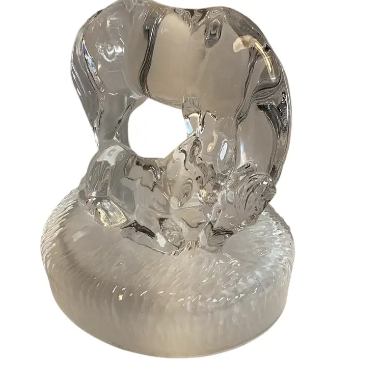 VTG Royal Crystal Rock Horse And Foul Italy  5.25” Lx 5” T