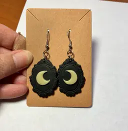 Handmade Polymer Clay Moon Earrings