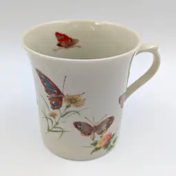 Takahashi San Francisco Dew Butterfly Spring Flowers Mug