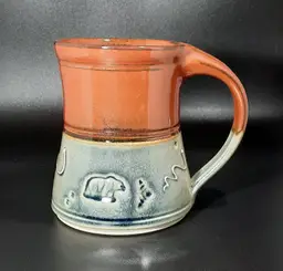 Studio Pottery Handmade Signed Mug Animal Fetish Decoration