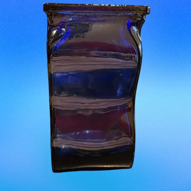 Vidrios San Miguel Cobalt Blue Wavy Glass Vase-Spain