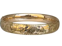 Antique Signed Finberg MFG Elaborate Design Bangle Bracelet (A7402)