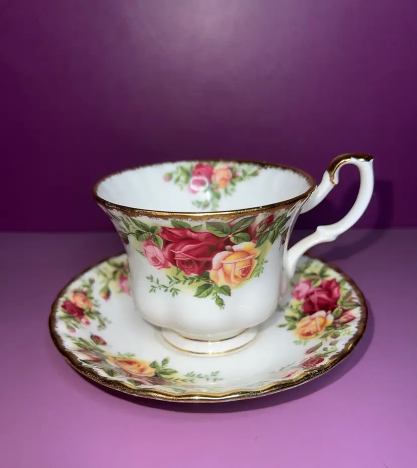 Vintage Royal Albert Old Country Roses Cup And Saucer Cottagecore Grandma