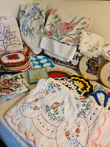 So Many Linens, Embroidered, Crocheted, Hankies