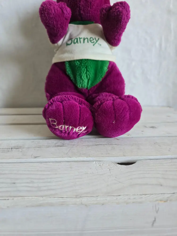 Vintage 1992 Barney The Purple Dinosaur Plush Lyons Group 10"  with shirt
