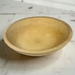 Vintage 1930's Munising Primitive Rustic Wooden Dough Bowl 11 1/2” Slightly Oval