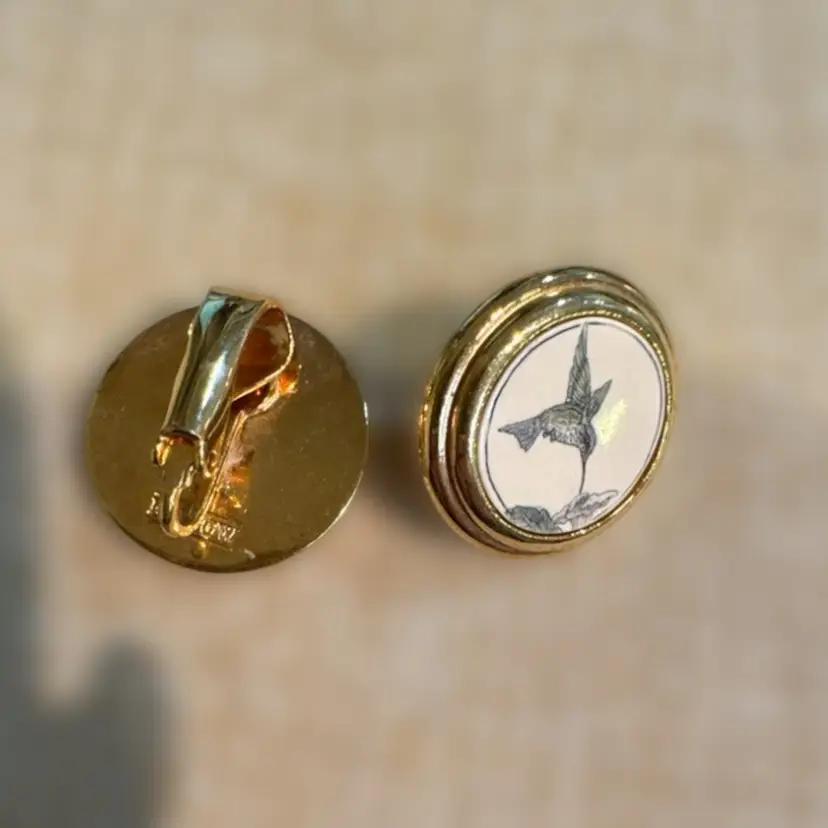 Vintage Barlow Hummingbird Clip Earrings